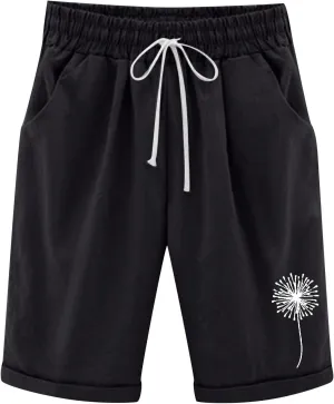 Womens Shorts Drawstring Sweat Shorts Elastic Waist Running Workout Shorts with Pockets Women's Wide Leg Womens
