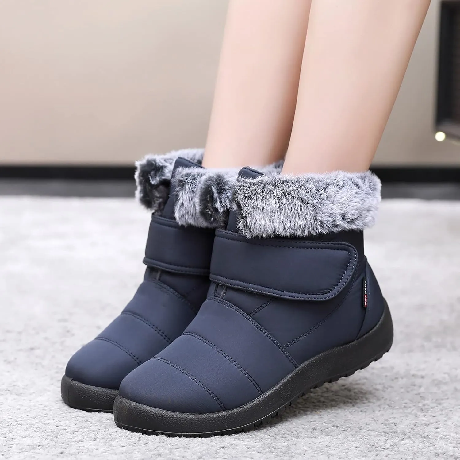 Womens Snow Boots Slip ons Womens Snow Boots 9.5 Wide Winter Waterproof Boots Women Boots Winter Fashion Botas De Frio Para Mujer Largas