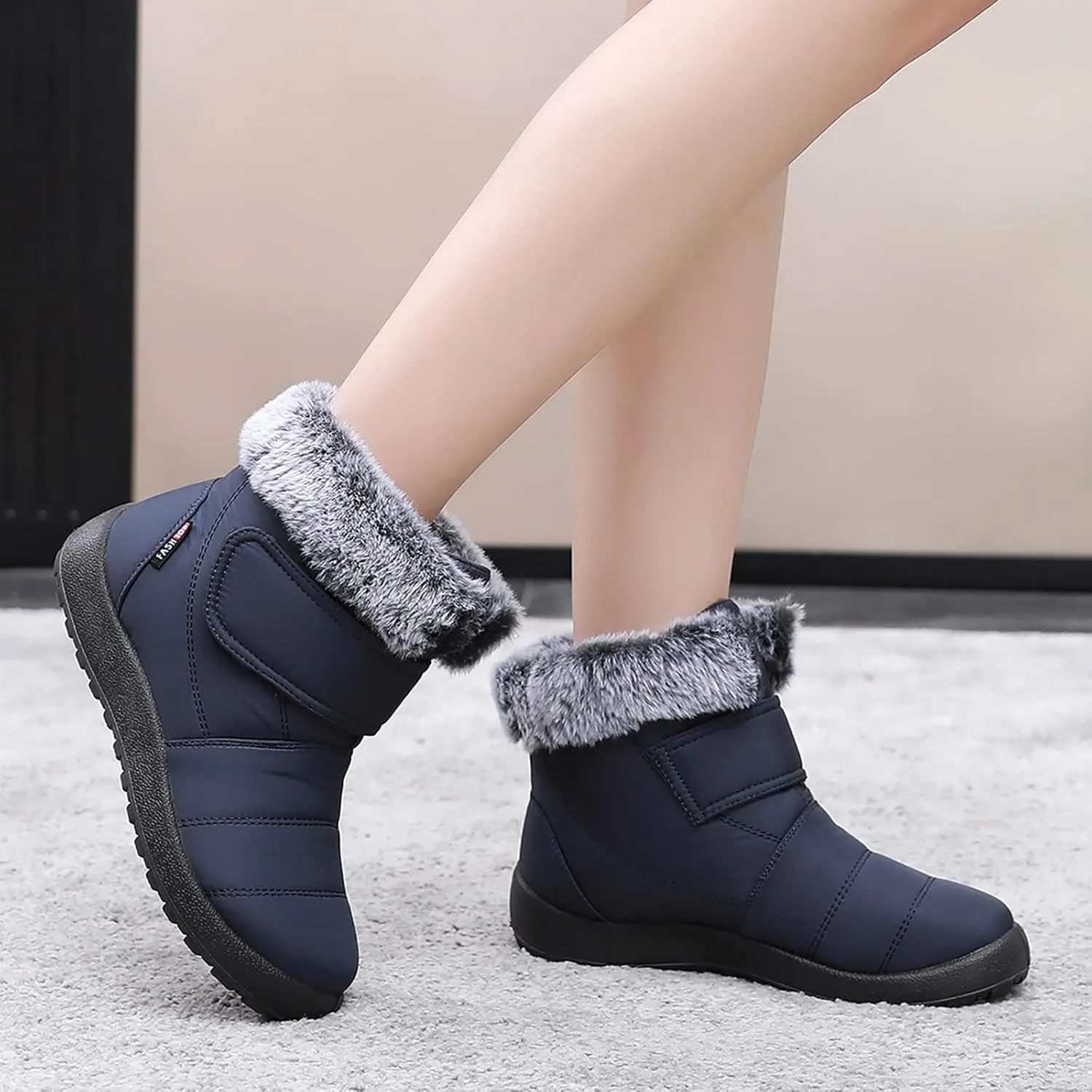Womens Snow Boots Slip ons Womens Snow Boots 9.5 Wide Winter Waterproof Boots Women Boots Winter Fashion Botas De Frio Para Mujer Largas