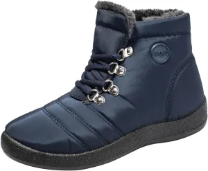 Women's Snow Boots Waterproof Winter Boots Anti-slip Fully Fur Booties Casual Slip on Ankle Boots Comfortable Winter Shoes Trekking Shoes