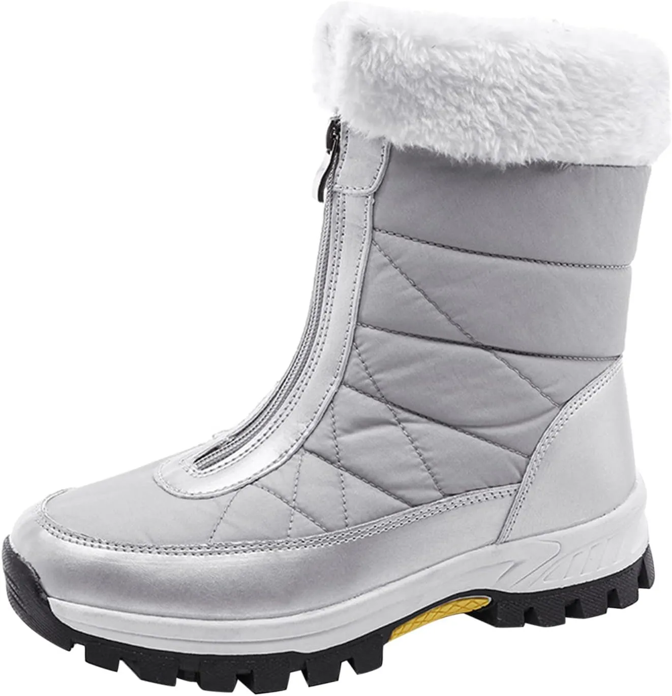 Womens Snow Boots Waterproof Winter Boots Anti-slip Fully Fur Booties Cold Weather Lace Up Ankle Boots Outdoor Sneakers Winter Shoes