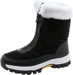 Womens Snow Boots Waterproof Winter Boots Anti-slip Fully Fur Booties Cold Weather Lace Up Ankle Boots Outdoor Sneakers Winter Shoes