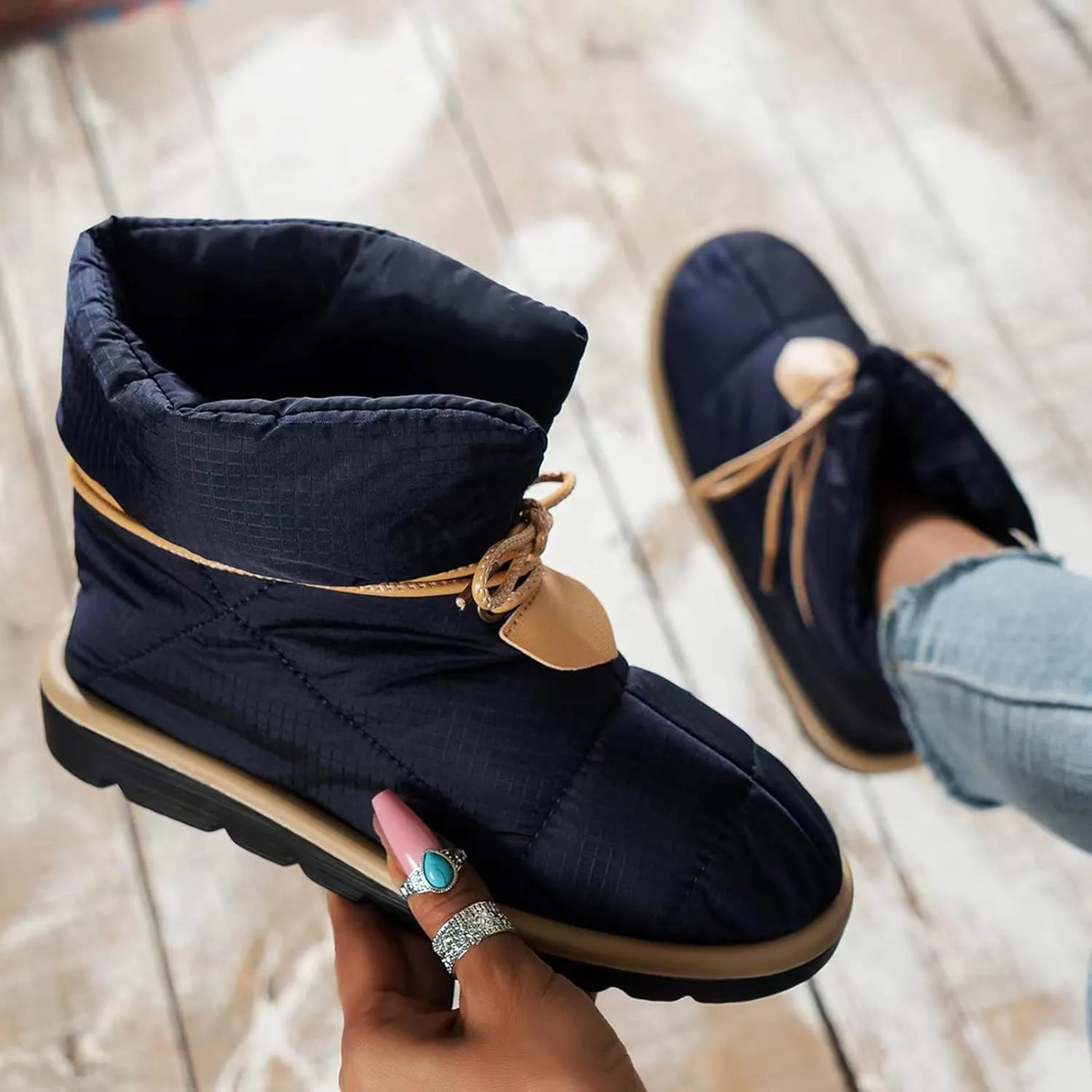 Women's Snowboard Boots Tall Winter Boots for Women Waterproof Snow Boots Red Fur Boots Womens Slip on Winter Boots Size 11 Sales Clearance
