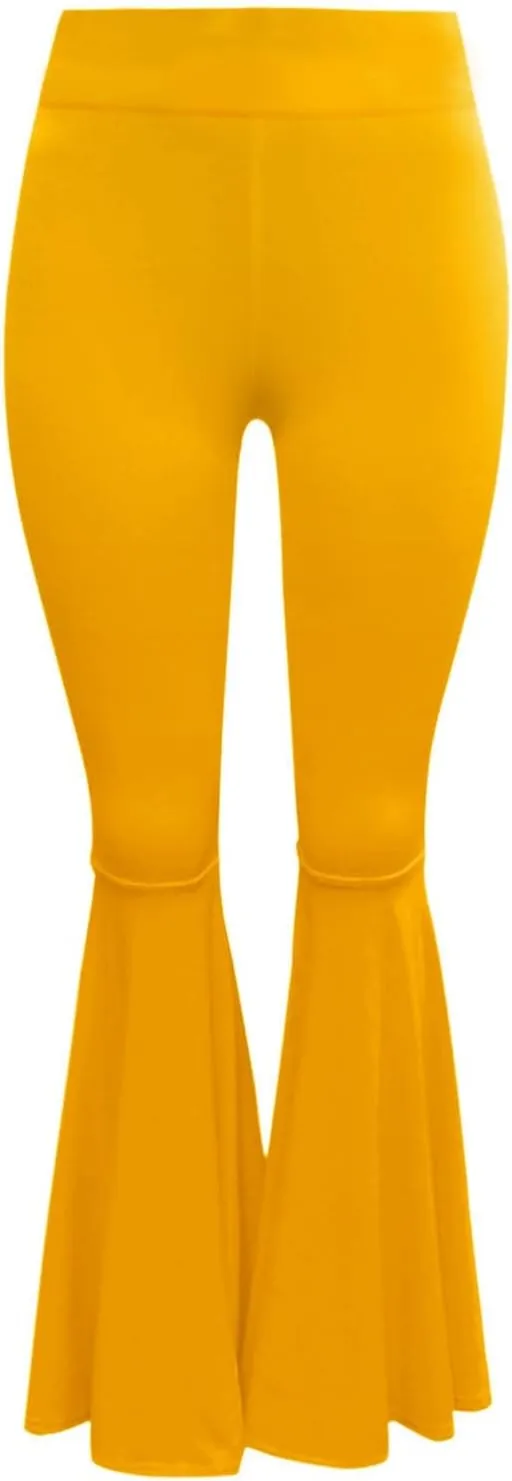 Womens Solid Color High Waist Slim Fit Casual Flared Pants Trousers Yoga Pant Nation