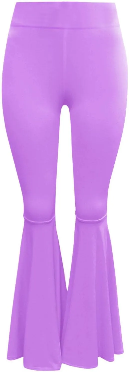 Womens Solid Color High Waist Slim Fit Casual Flared Pants Trousers Yoga Pant Nation