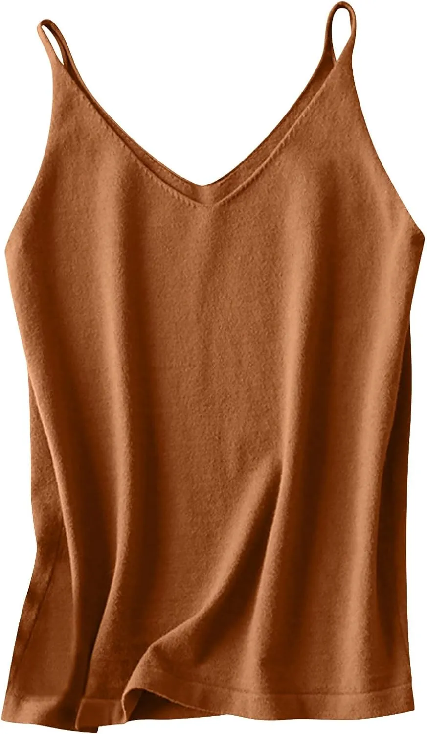 Womens Spaghetti Strap V-Neck Ribbed Knit Tank Tops Soft Camisole Casual Sleeveless Shirts Cami Top Basic Layering