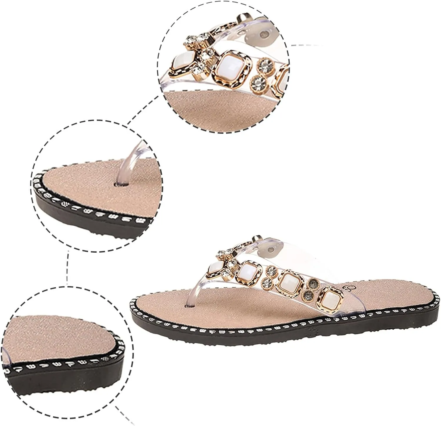 Women's Spring and Summer Fashion Toe Flat Water Brick Sandals Casual and Womens Wool Slippers with Arch Support