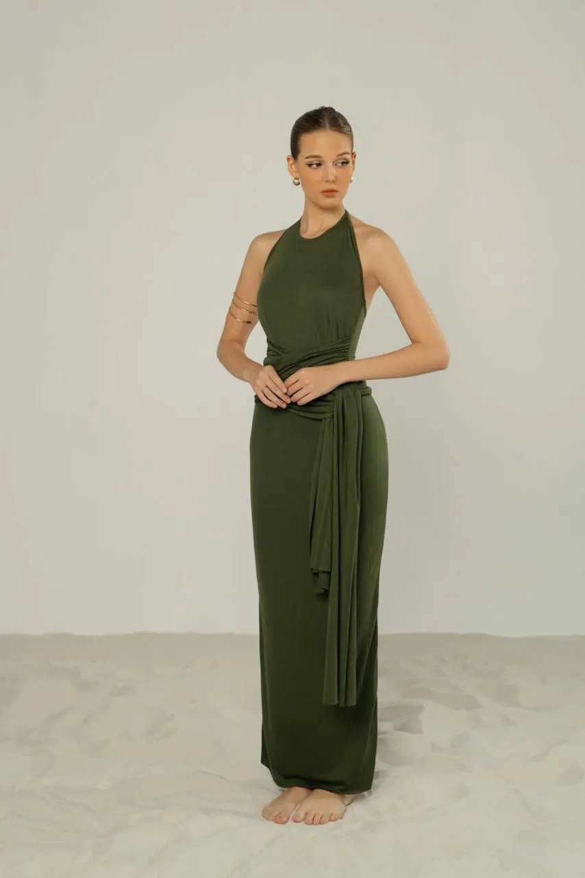 Women's Summer Maxi Sun Dress 2025 Sundresses Sleeveless Halter Neck Flowy Long Boho Dresses Going Out Party Dresses