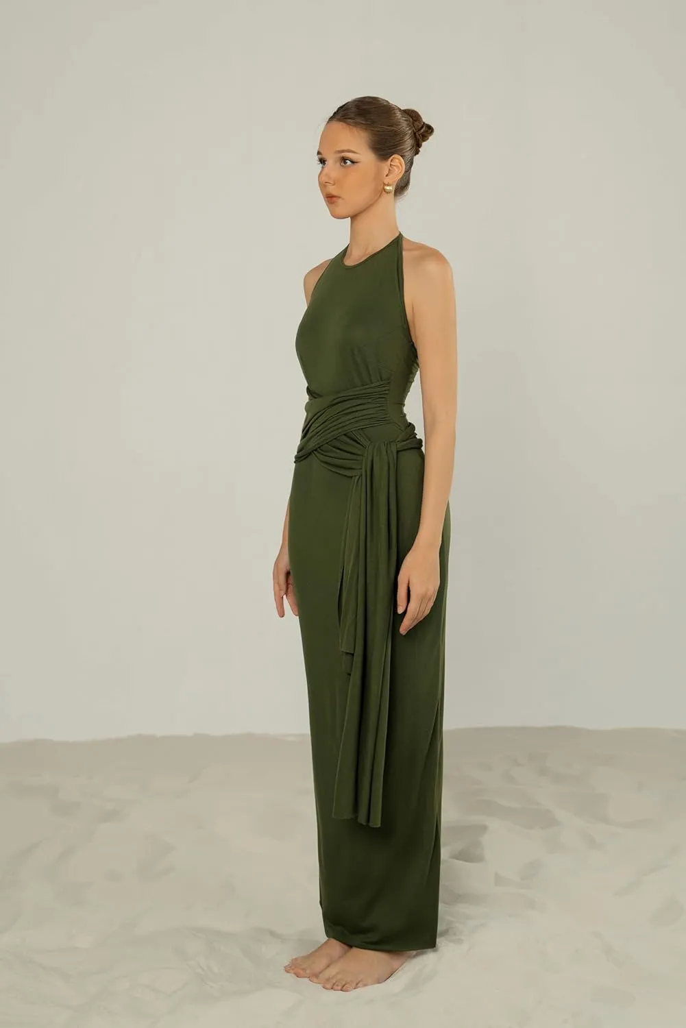 Women's Summer Maxi Sun Dress 2025 Sundresses Sleeveless Halter Neck Flowy Long Boho Dresses Going Out Party Dresses