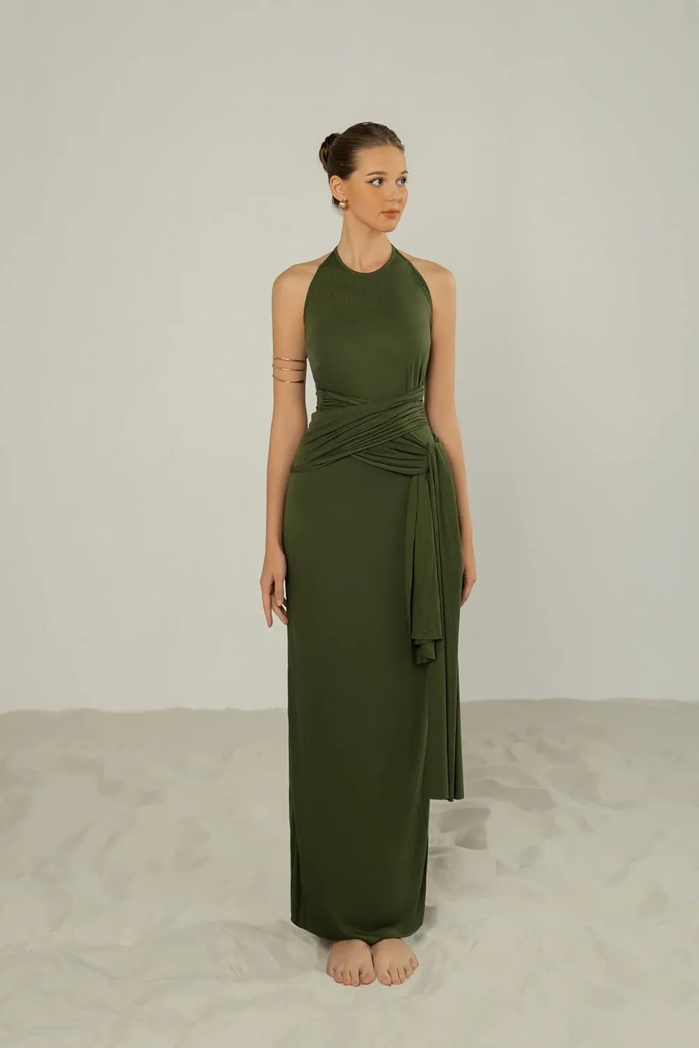 Women's Summer Maxi Sun Dress 2025 Sundresses Sleeveless Halter Neck Flowy Long Boho Dresses Going Out Party Dresses