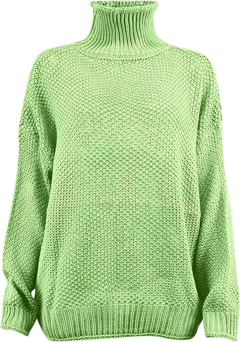 Womens Turtleneck Long Sleeve Sweaters Mock Neck Chunky Cable Knit Pullover 2024 Fall Winter Fashion Sweaters