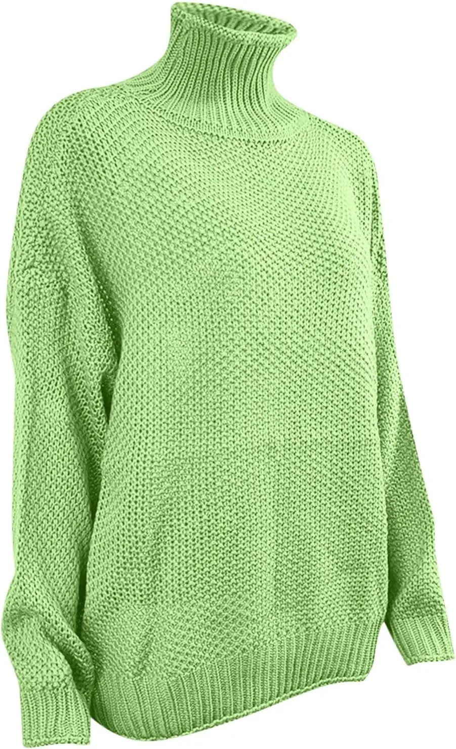 Womens Turtleneck Long Sleeve Sweaters Mock Neck Chunky Cable Knit Pullover 2024 Fall Winter Fashion Sweaters