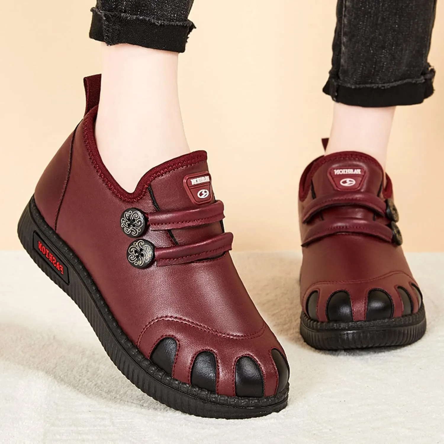 Womens Wide Snow Boots Waterproof Insulated Womens Winter Boots Fur Lined Slip ons Furry Winter Boots for Women Womens Rubber Ankle Boots Waterproof Botas Invierno Mujer Elegantes