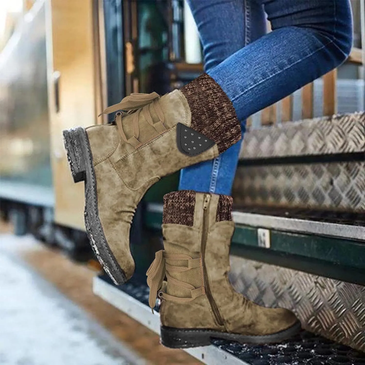 Women's Wide Width Go Snow Boots Womens Hiking Boots Waterproof Winter Boots for Women Snow Comfortable Ankle Boots for Women Walking All Day Waterproof Botas De Invierno Para Mujer Con Tacones
