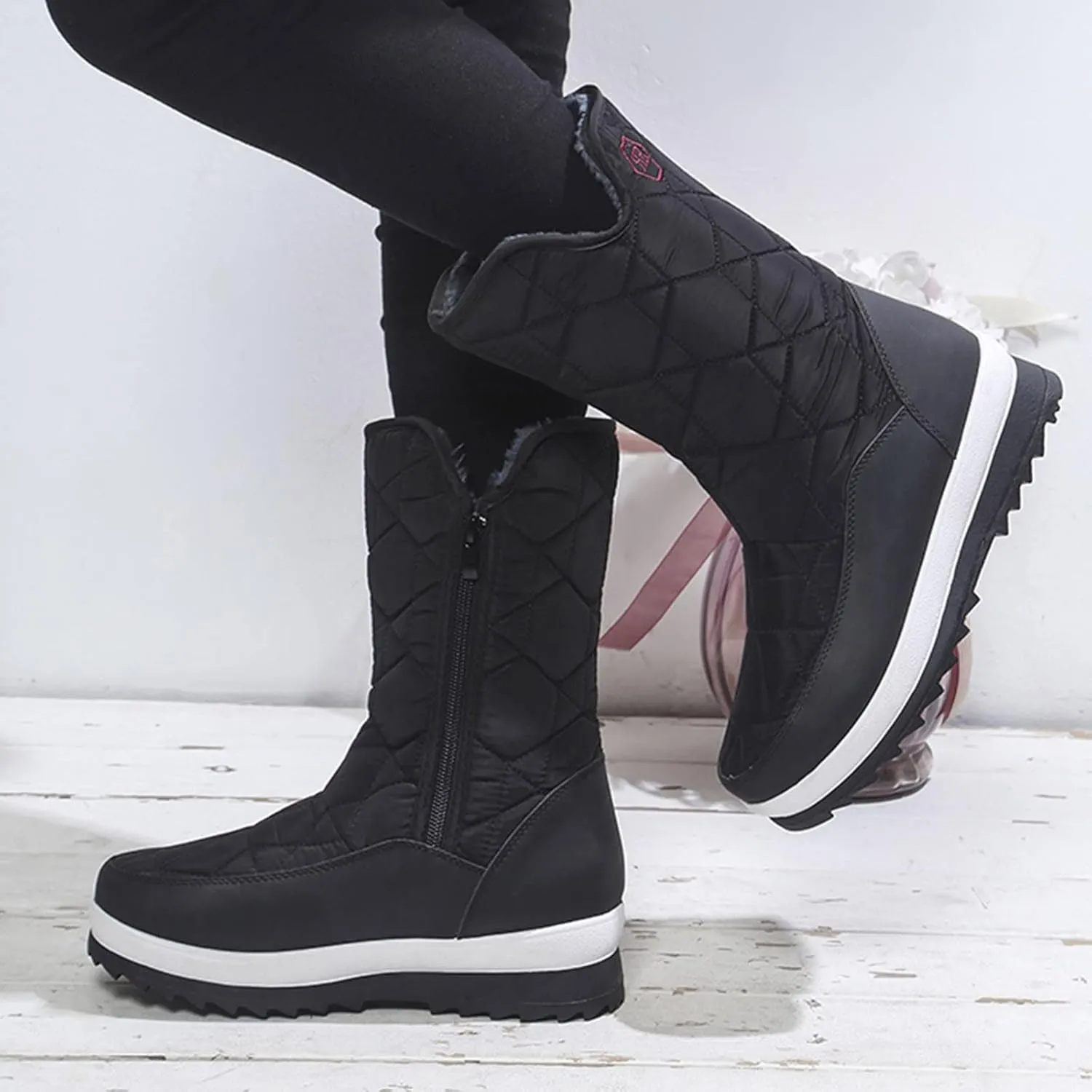 Women's Wide Width Waterproof Snow Boots Womens Winter Boots Wide Ankle Winter Shoes for Women Waterproof Snow Non Slip Boots for Snow and Ice Women Platform Ankle Winter Boots for Women