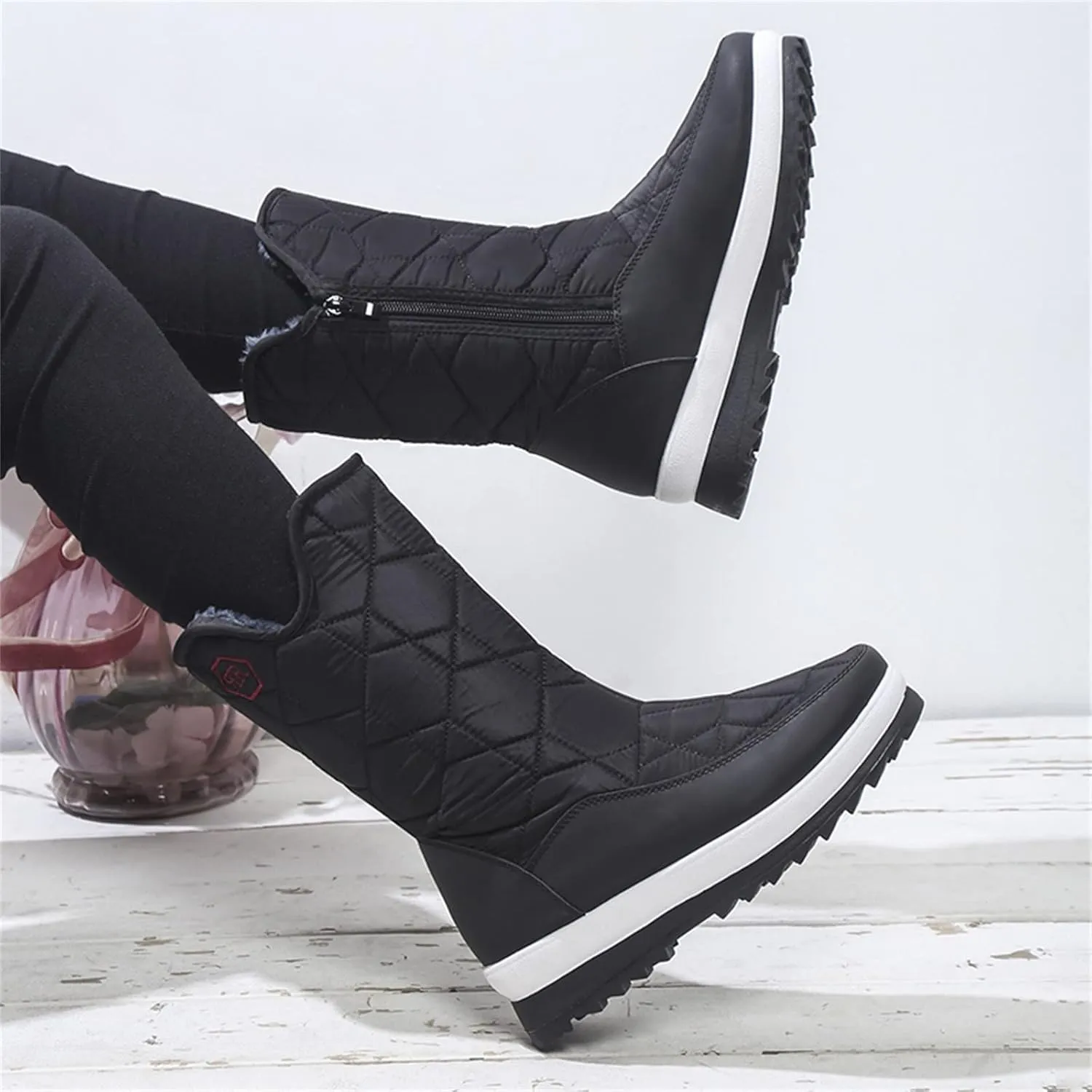 Women's Wide Width Waterproof Snow Boots Womens Winter Boots Wide Ankle Winter Shoes for Women Waterproof Snow Non Slip Boots for Snow and Ice Women Platform Ankle Winter Boots for Women
