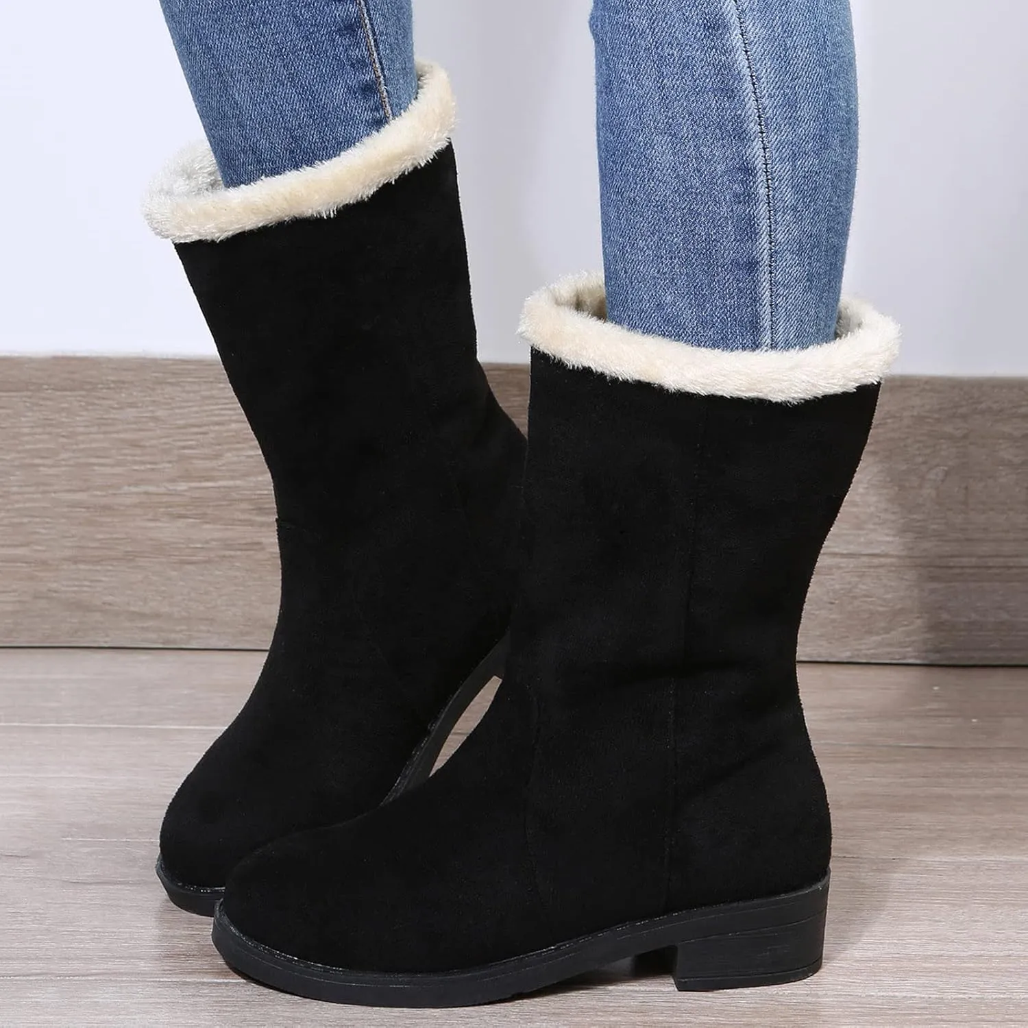Womens Winter Snow Boots Slip ons Size 12 Wide Snow Boots for Women Womens Winter Boots 8.5 Wide Winter Boots for Women Waterproof Botas De Invierno Impermeables De Mujer