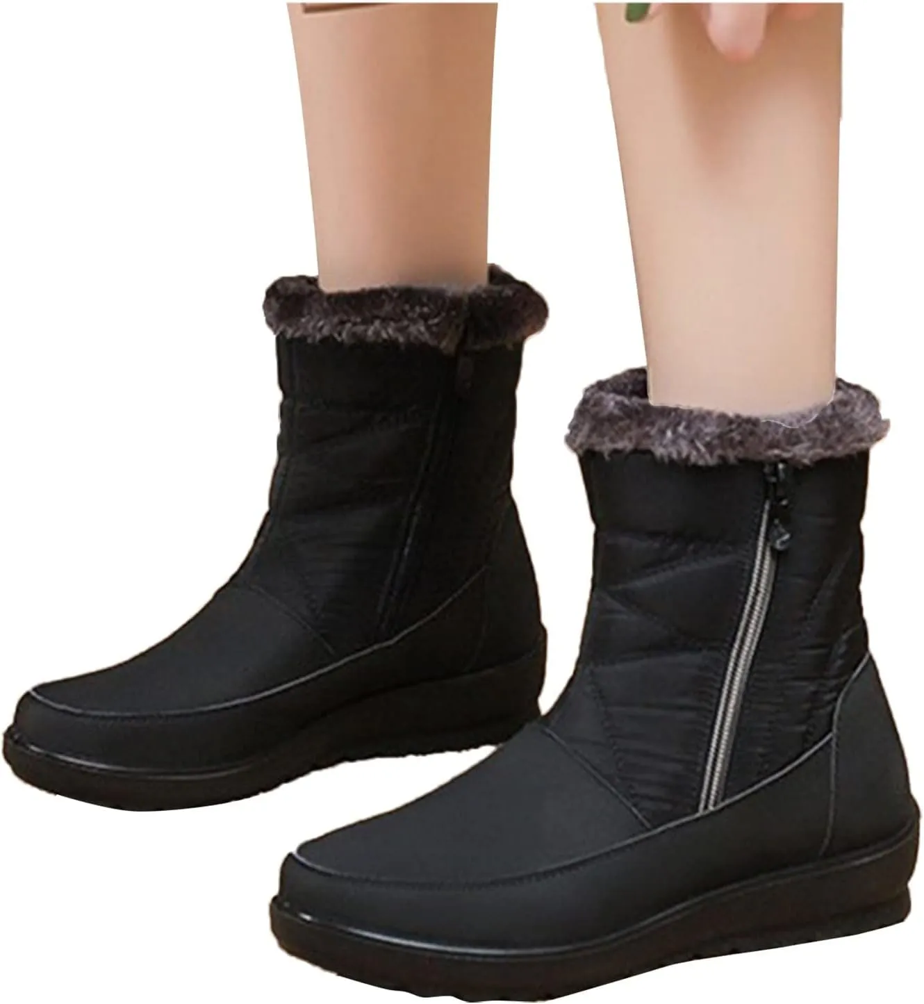 Women's Winter Warm Back Lace Up Snow Boots Womens Knee High Boots Winter Fashion 11.5 Womens Size 10 1/2 Wide Winter Boots Pink Winter Boots for Women Heels Boots for Women Winter Cute