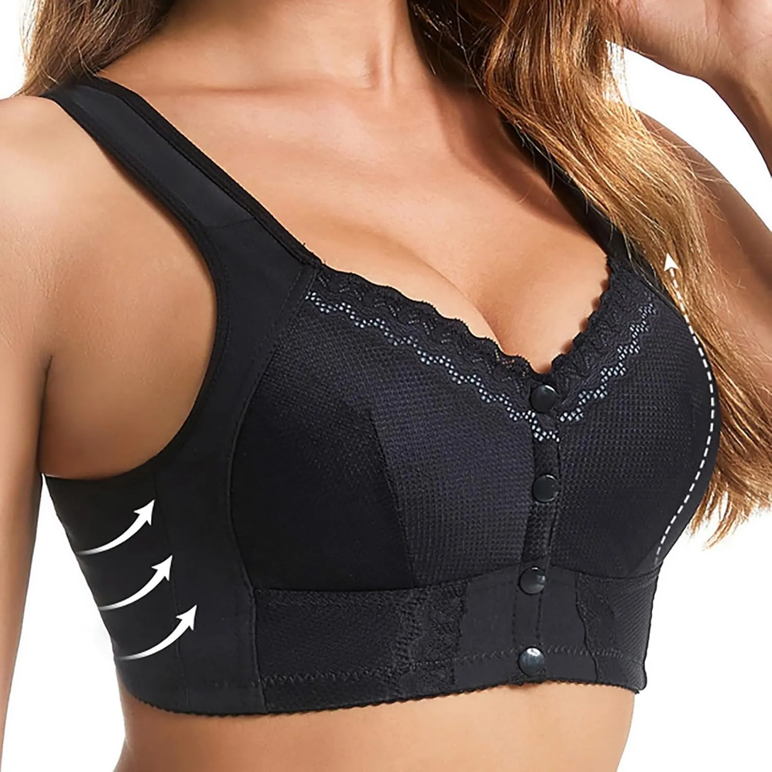 Women's Wirefree Full-Coverage Bras Everyday Seamless Padded Lace Breathable Bra Bralettes