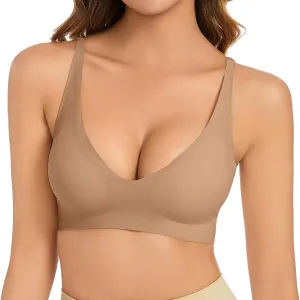 Women's Wirefree Full-Coverage Bras Everyday Seamless Padded Lace Breathable Bra Bralettes