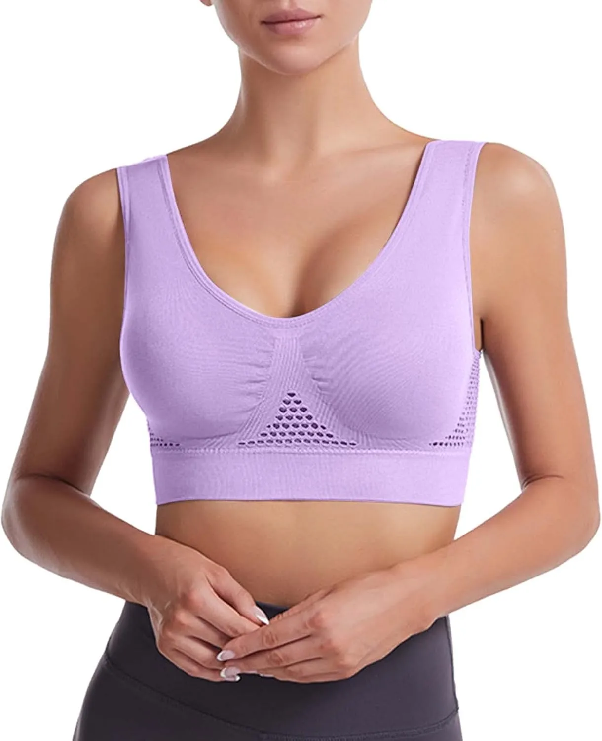 Womens Wirefree Full Coverage Bras Everyday Seamless Padded Workout Exercise Sexy Bras Bralettes