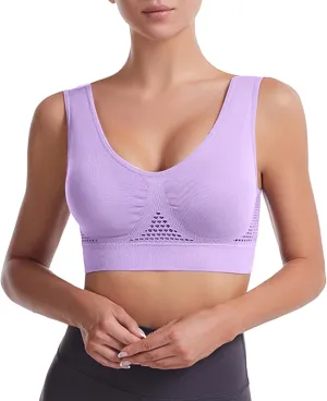 Womens Wirefree Full Coverage Bras Everyday Seamless Padded Workout Exercise Sexy Bras Bralettes
