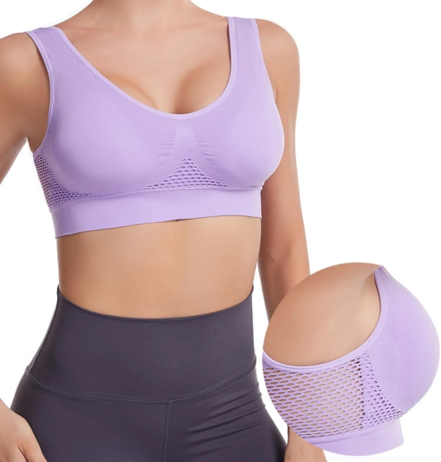 Womens Wirefree Full Coverage Bras Everyday Seamless Padded Workout Exercise Sexy Bras Bralettes
