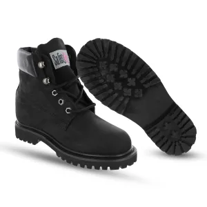 Womens Work Boots | Waterproof Leather Work Boots for Women | Oil & Slip-Resistant Soft Toe Boots for Women | Premium Nubuck Leather | Lightweight and Comfortable | Black Leather - 8M