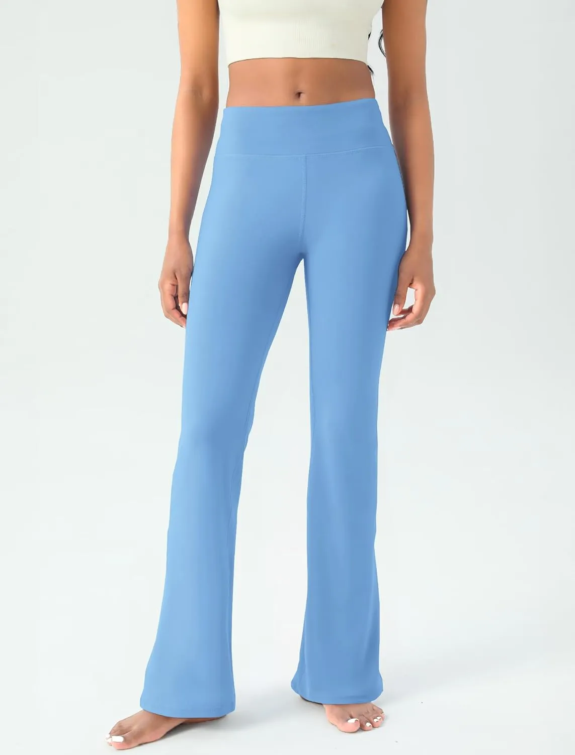 Women's Yoga Pants Bootcut Flare Leggings Flared Bell Bottom Leggings High-Waisted Workout Pants Tummy Control