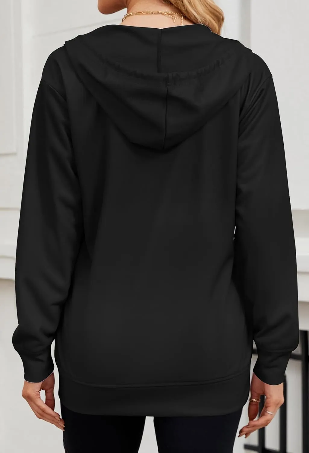 Women's Zip Up Hoodies Long Sleeve Sweatshirts Fall Outfits Casual Oversized Full Zip Hooded Jacket 2025 Fashion