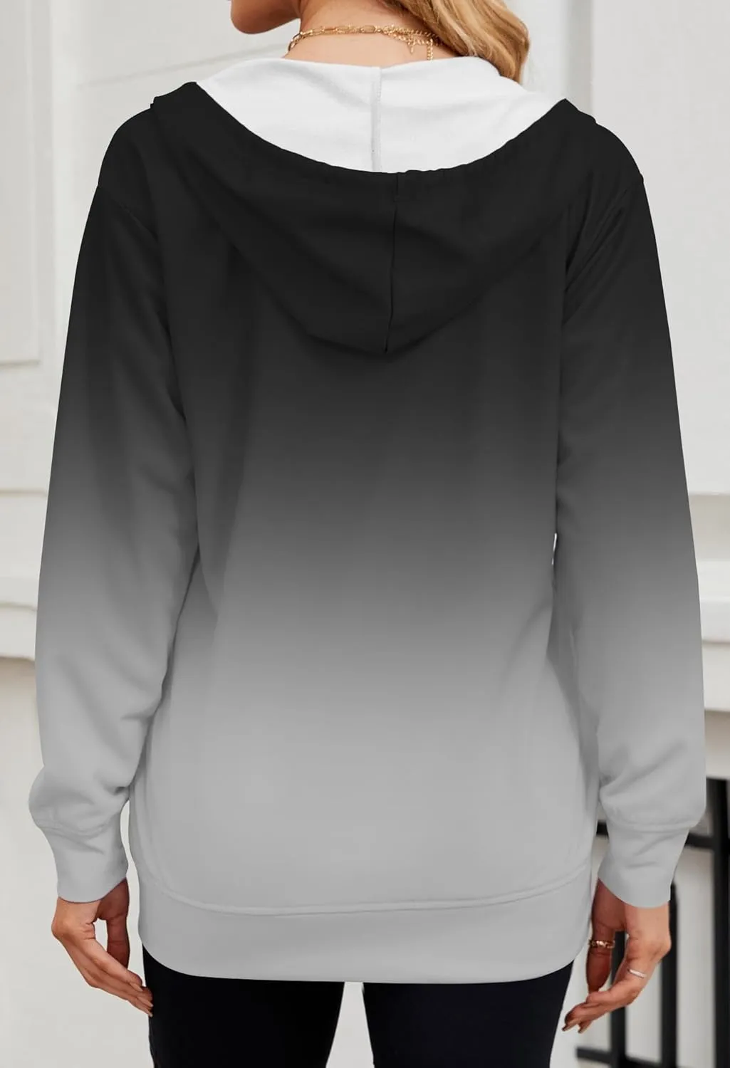 Women's Zip Up Hoodies Long Sleeve Sweatshirts Fall Outfits Casual Oversized Full Zip Hooded Jacket 2025 Fashion