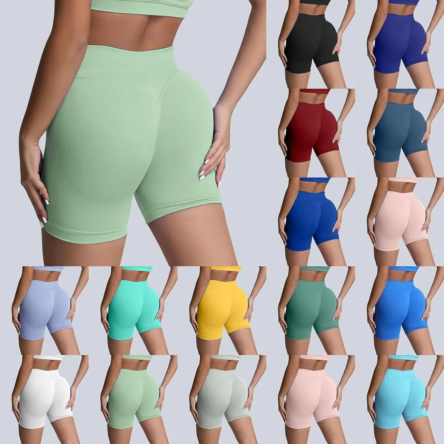 Workout Shorts Legging for Women Scrunch Seamless Athletic Running Shorts Soft High Waist Stretch Gym Shorts