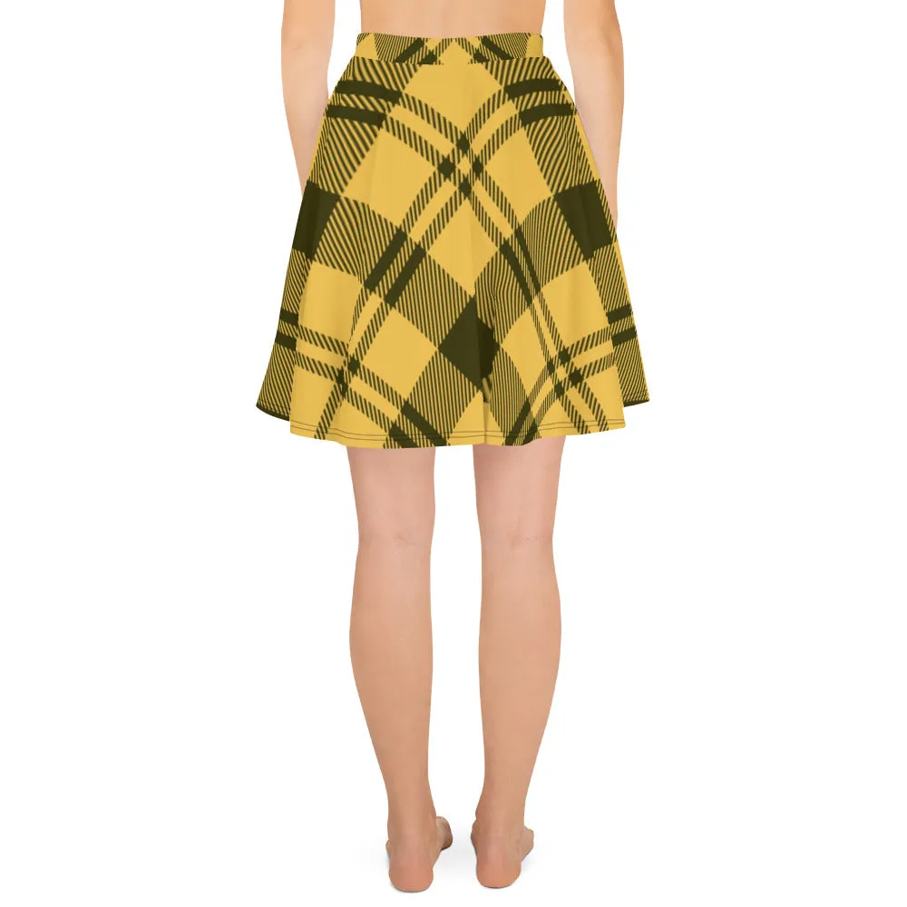 Yellow Plaid Skater Skirt