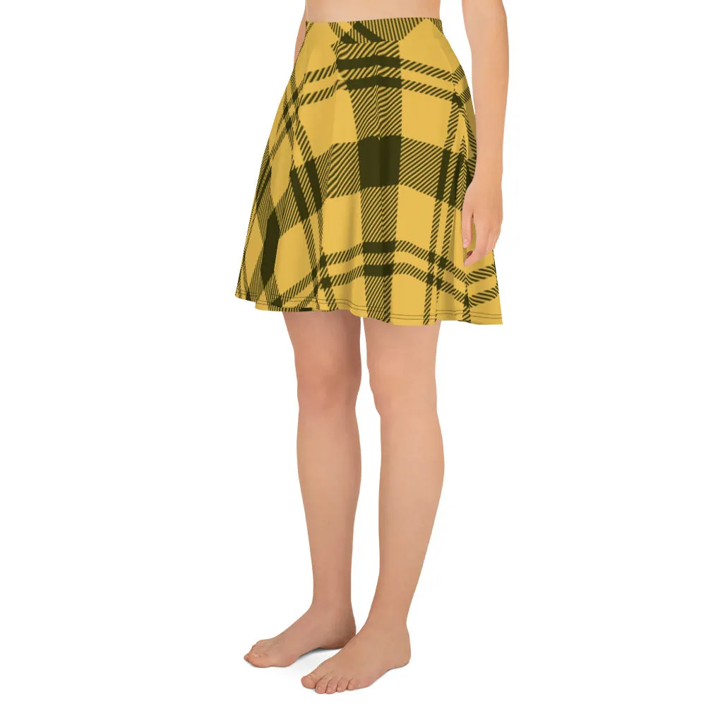 Yellow Plaid Skater Skirt
