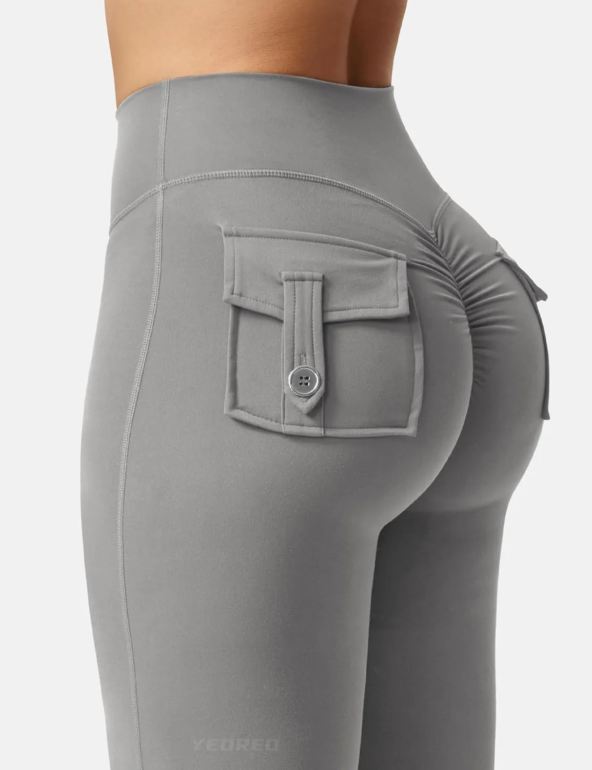 YEOREO CoreFlex Flare Leggings with Pockets for Women Scrunch Workout Leggings Butt Lifting Gym Yoga Pants