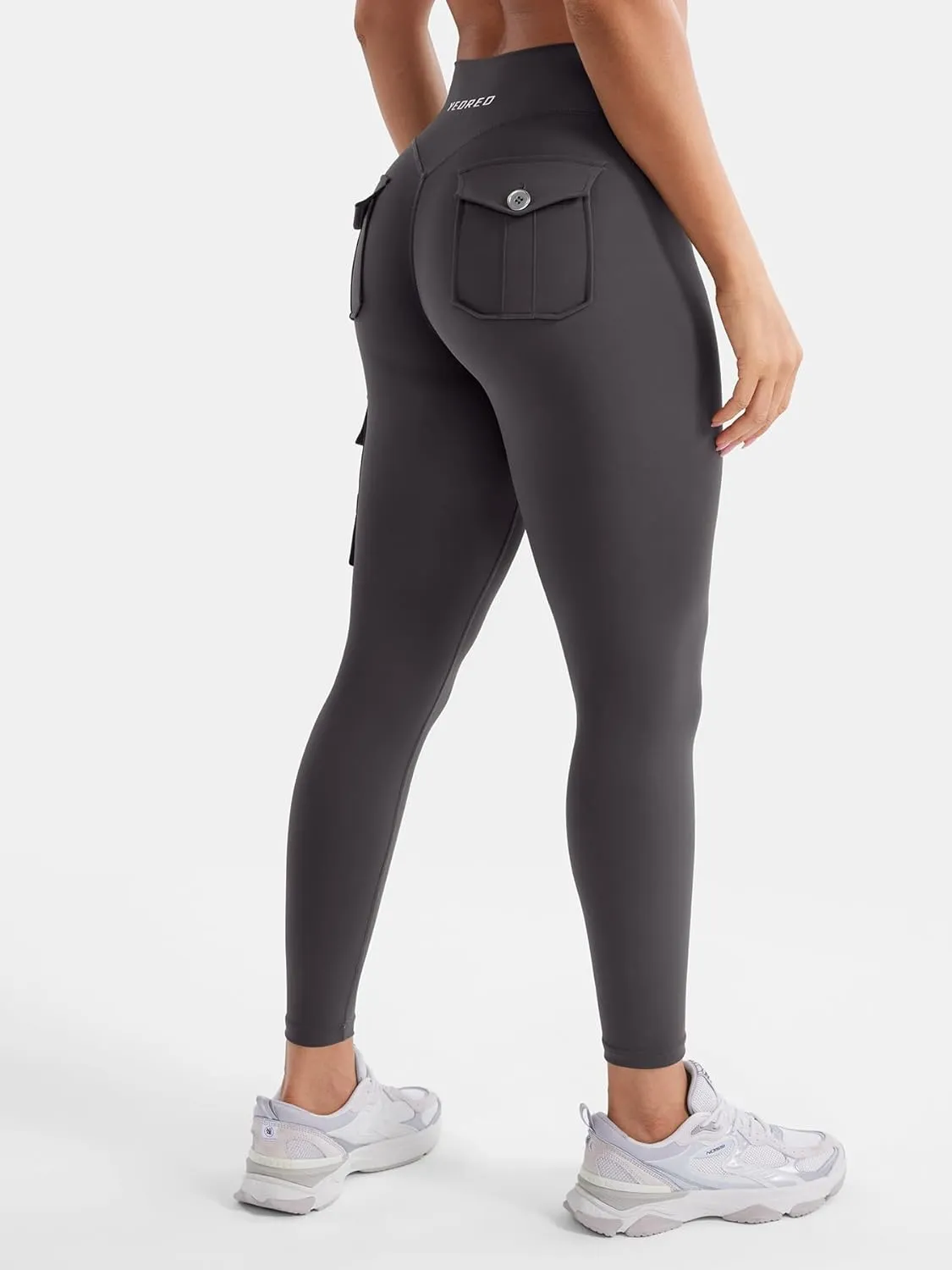 YEOREO CoreFlex Workout Cargo Leggings with Pockets for Women Hidden Scrunch Butt Lifting Leggings Gym Yoga Pants