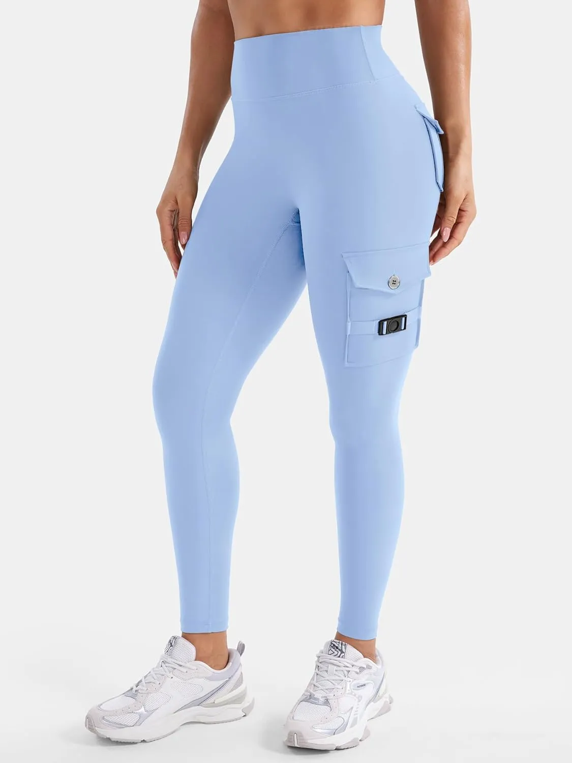 YEOREO CoreFlex Workout Cargo Leggings with Pockets for Women Hidden Scrunch Butt Lifting Leggings Gym Yoga Pants
