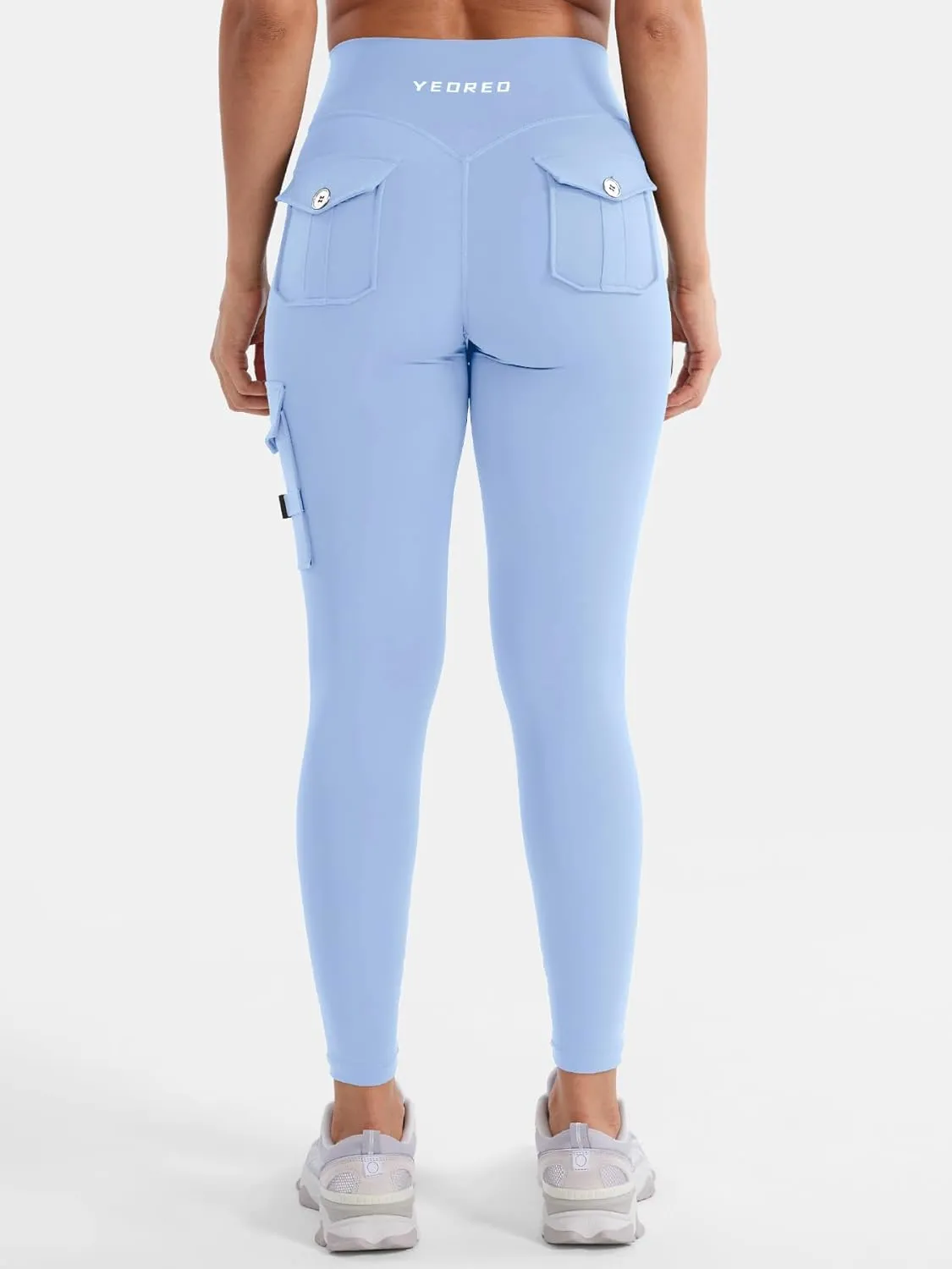 YEOREO CoreFlex Workout Cargo Leggings with Pockets for Women Hidden Scrunch Butt Lifting Leggings Gym Yoga Pants