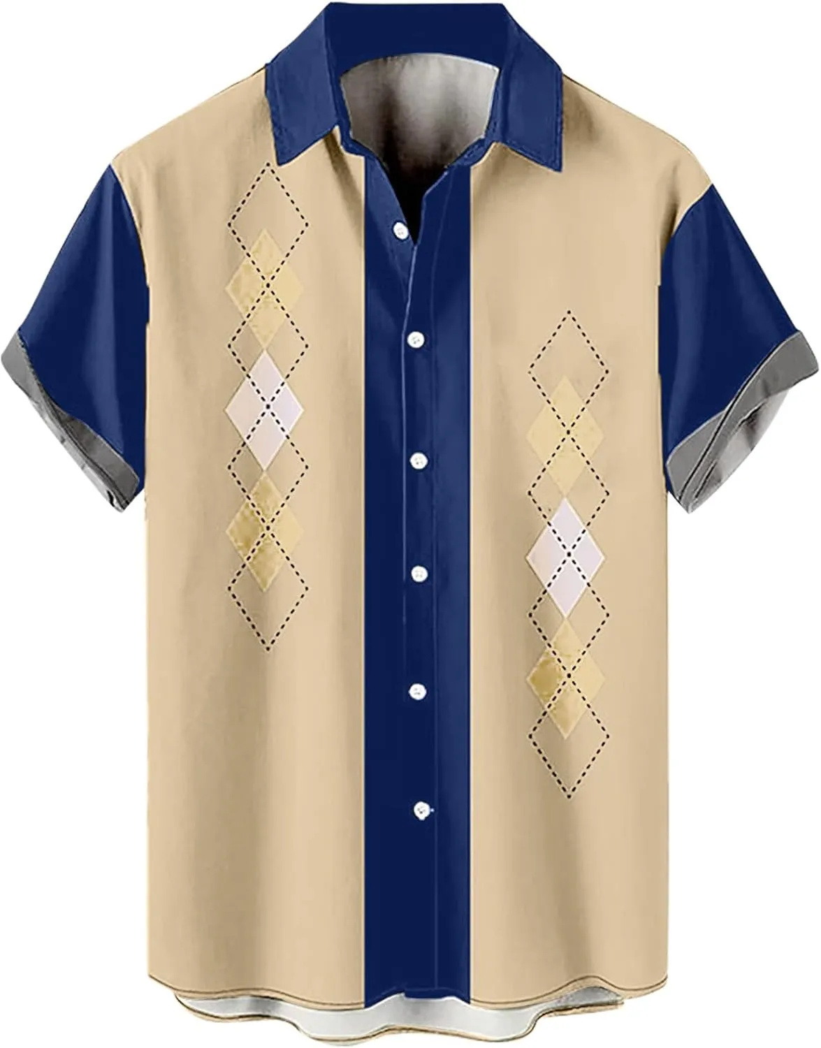 Ymosrh Men's Casual Button-Down Shirts Cotton Linen Solid Color Short Sleeve Shirts Loose Short Button Down Shirts, M-4XL