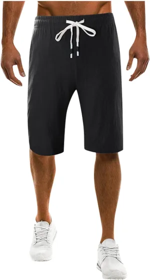 Ymosrh Men's Shorts Fashionable Shorts with Drawstring Solid Color Loose Fitting Casual Sports Shorts Mens, M-5XL