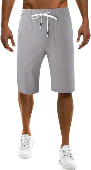 Ymosrh Men's Shorts Fashionable Shorts with Drawstring Solid Color Loose Fitting Casual Sports Shorts Mens, M-5XL