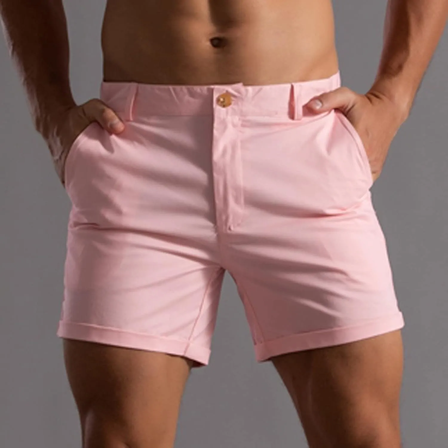 ZDOO Mens Flat Front Shorts Straight Leg Short Dress Pants Slim Fit Stretch Chino Shorts Business Casual Walk Shorts