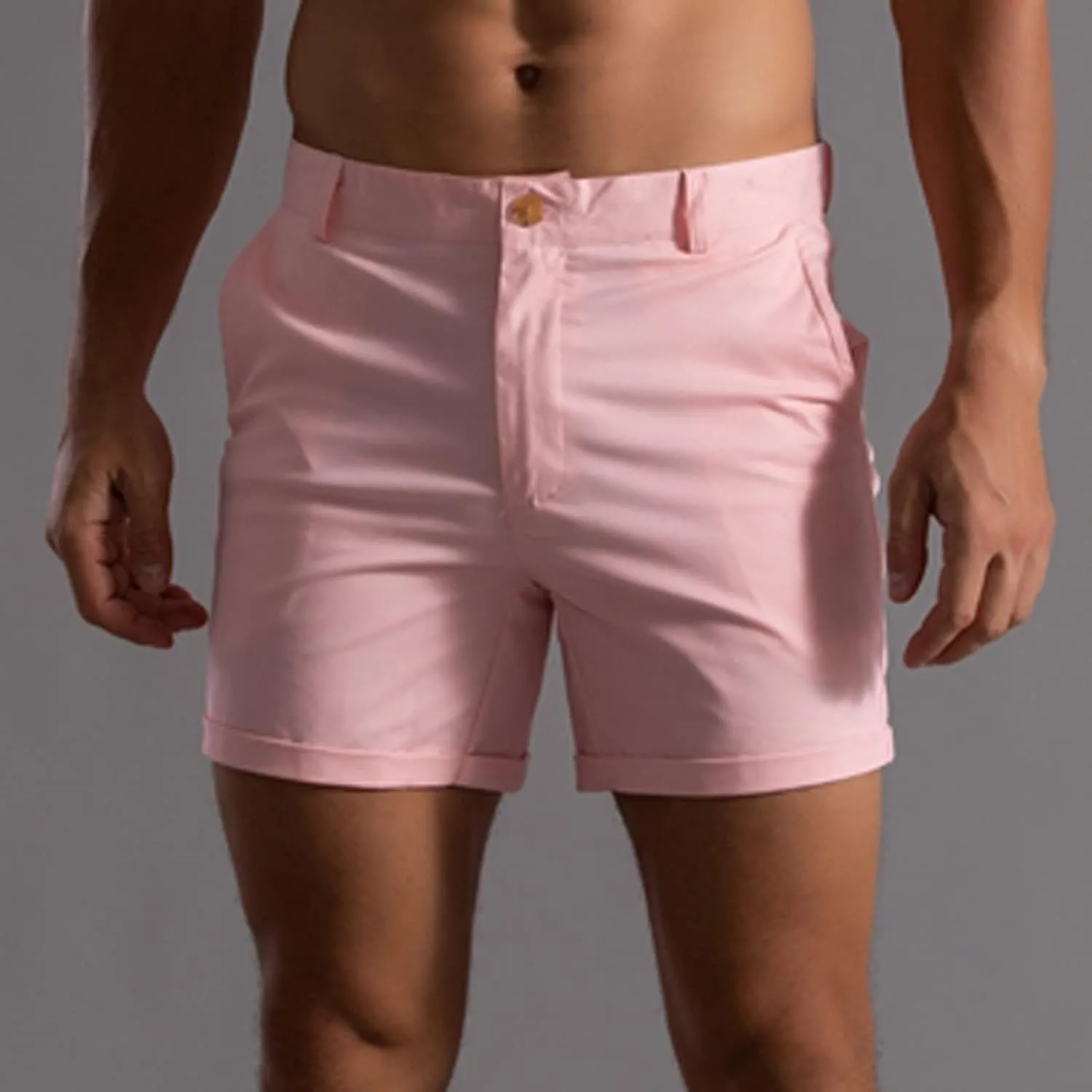 ZDOO Mens Flat Front Shorts Straight Leg Short Dress Pants Slim Fit Stretch Chino Shorts Business Casual Walk Shorts