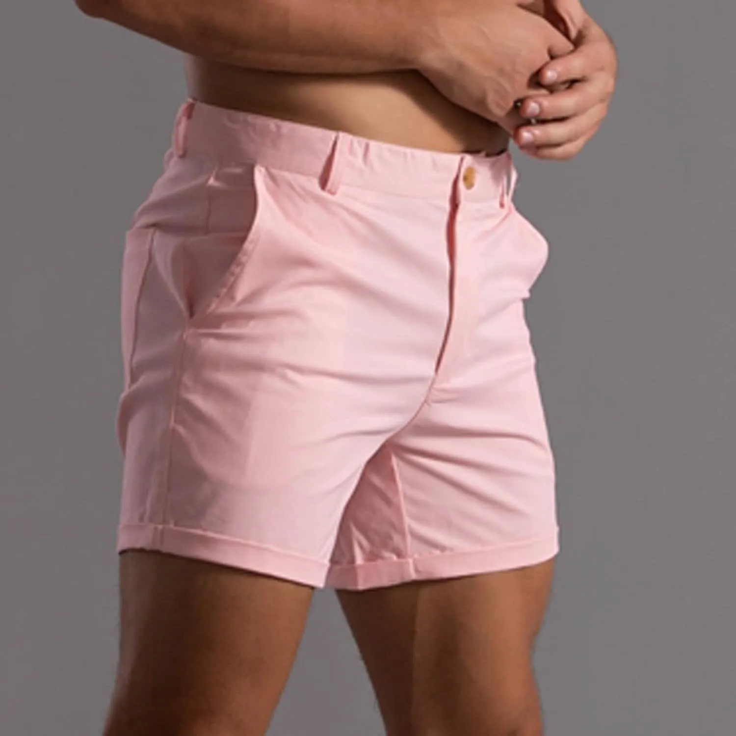 ZDOO Mens Flat Front Shorts Straight Leg Short Dress Pants Slim Fit Stretch Chino Shorts Business Casual Walk Shorts