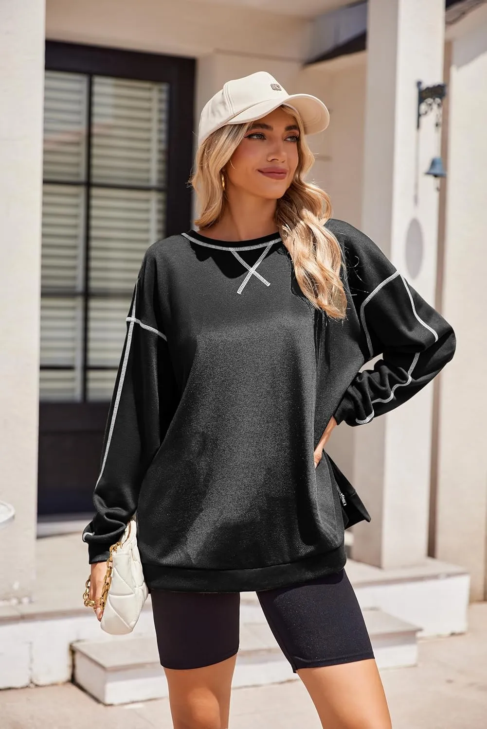 Zeagoo Womens Tops Long Sleeve Lightweight Shirts 2025 Spring Fashion Trendy Tops Crewneck Casual Sweatshirt