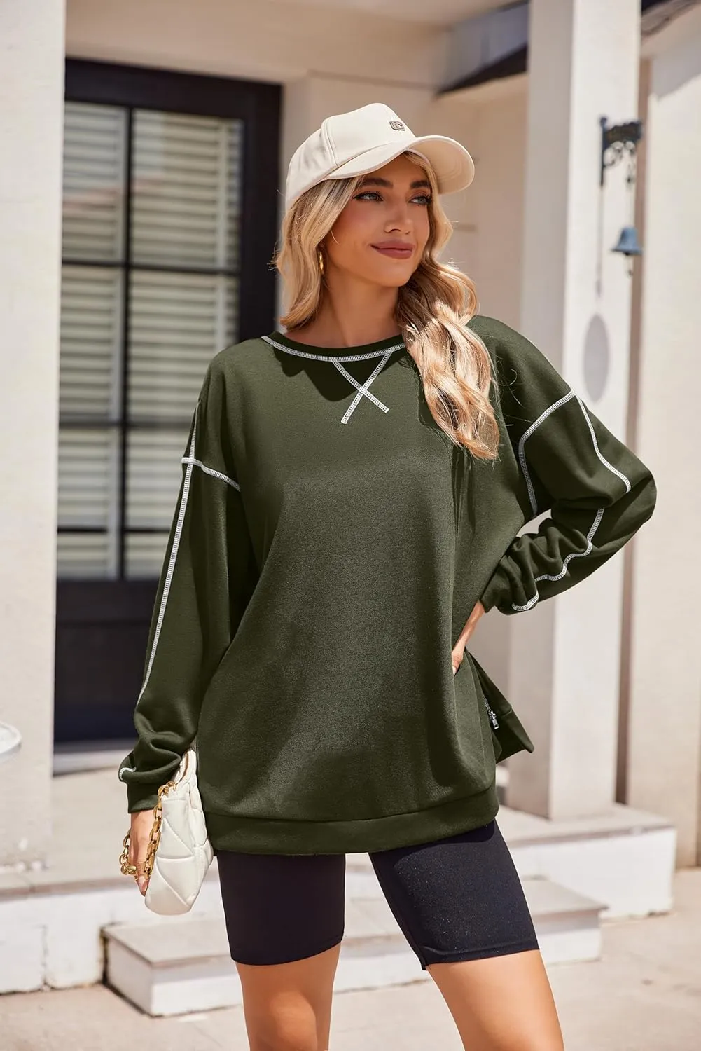 Zeagoo Womens Tops Long Sleeve Lightweight Shirts 2025 Spring Fashion Trendy Tops Crewneck Casual Sweatshirt
