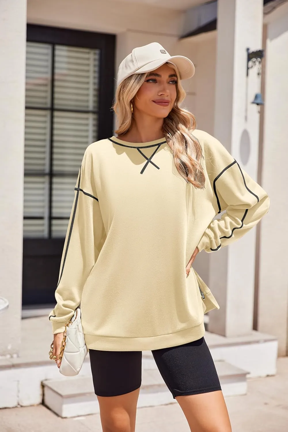Zeagoo Womens Tops Long Sleeve Lightweight Shirts 2025 Spring Fashion Trendy Tops Crewneck Casual Sweatshirt