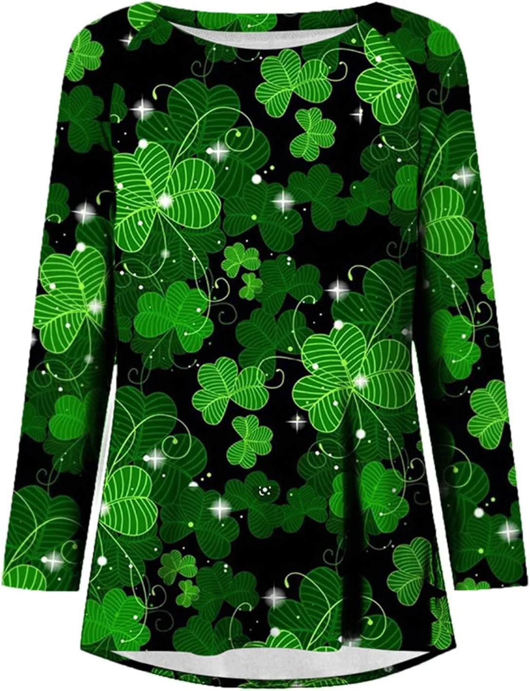 ZEFOTIM St Patricks Day Shirt Women Long Sleeve Lucky Funny Tshirts Irish Shamrock Graphic Tees Blouse