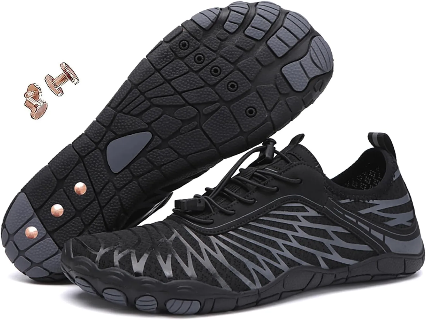 Zureto Grounding Shoes, Grounding Shoes with Copper, Hike Barefoot Footwear Waterproof Trail Running Women Mens